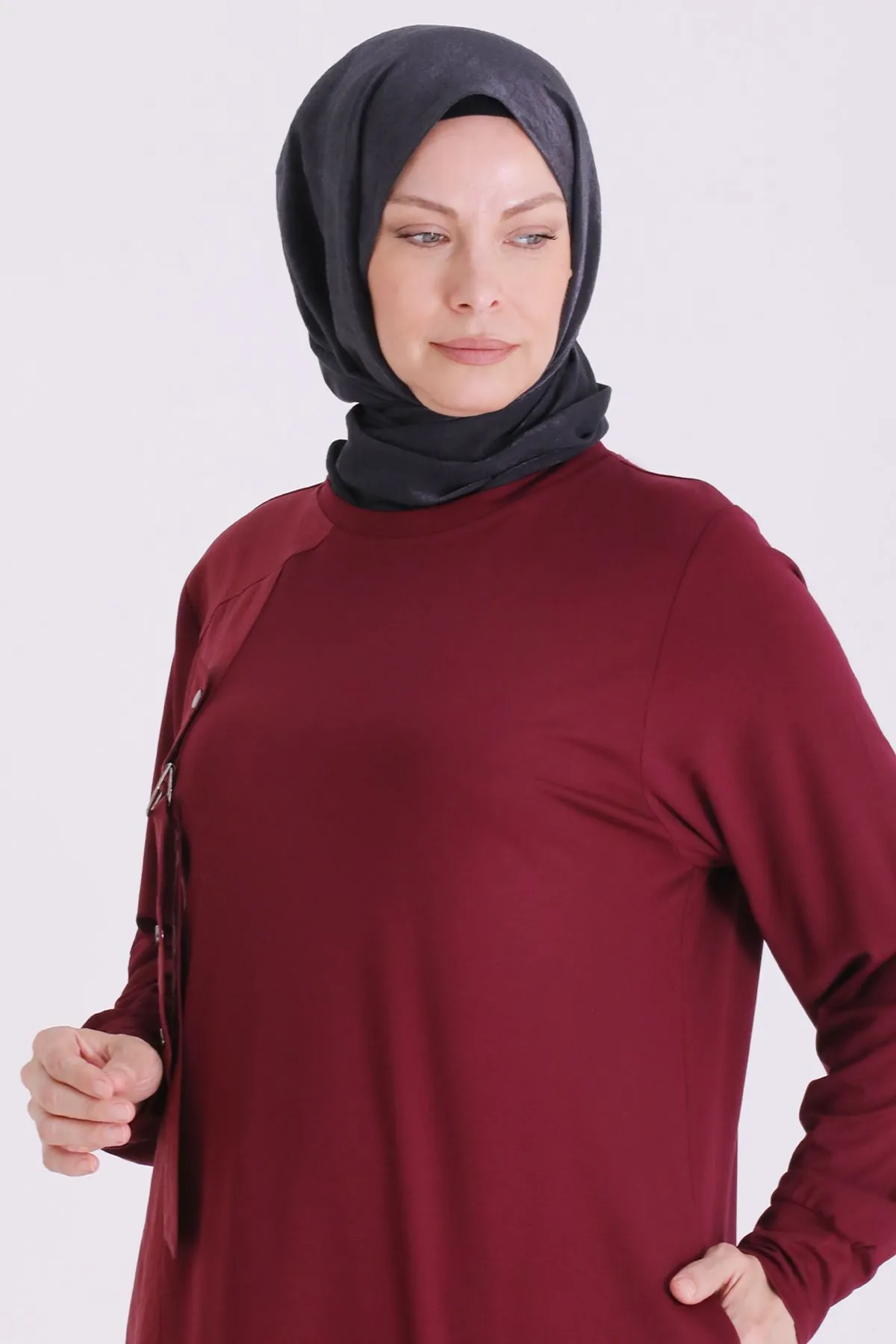 Büyük Beden Tesettür Tunik 2074 Bordo