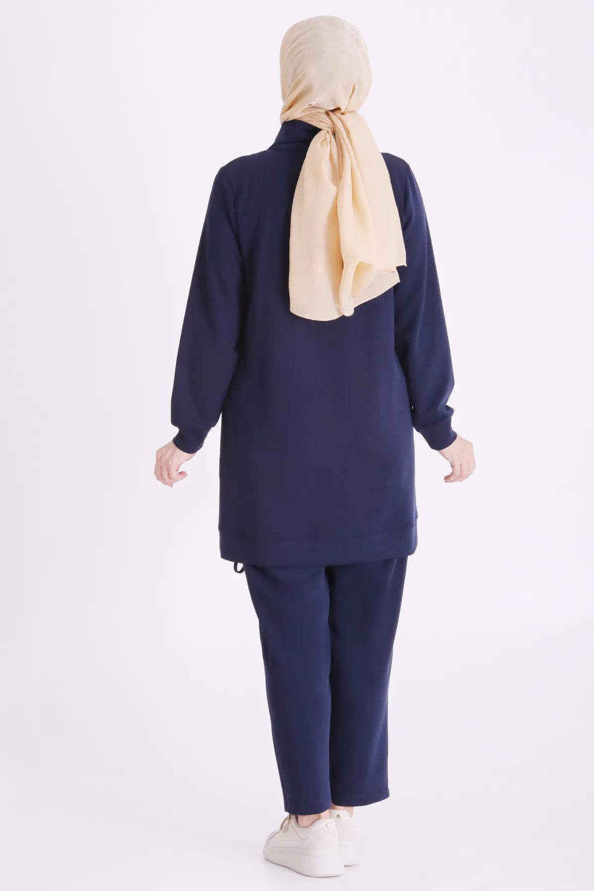 Büyük Beden Tesettür Pantolonlu Takım 35157 Lacivert
