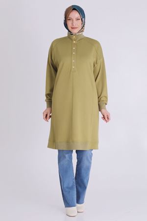 Büyük Beden Tesettür Tunik 2060 Olive