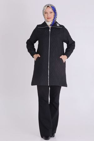 Büyük Beden Tesettür Kapitone Kap 2548 Siyah
