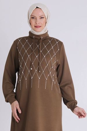 Büyük Beden Tesettür Tunik 2062 Vizon