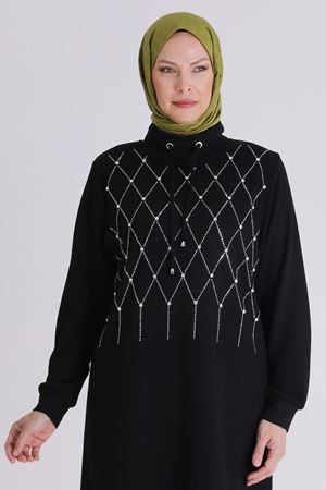 Büyük Beden Tesettür Tunik 2062 Siyah