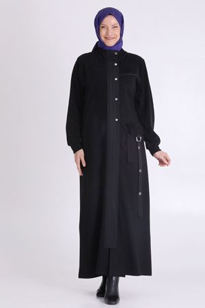 Büyük Beden Tesettür Ferace 28077 Siyah