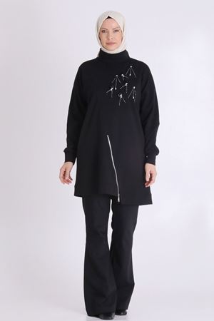 Büyük Beden Tesettür Tunik 20127 Siyah
