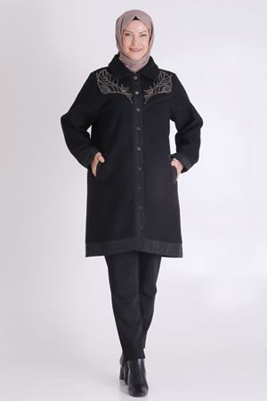 Büyük Beden Tesettür Buklet Kap 25138 Siyah