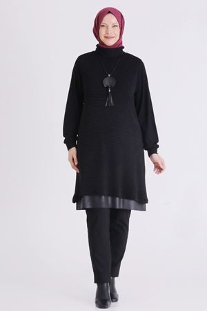 Büyük Beden Tesettür Tunik 2063 Siyah