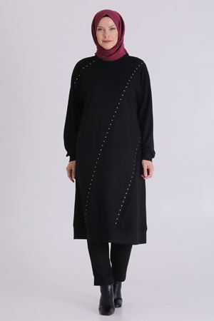 Büyük Beden Tesettür Tunik 2066 Siyah