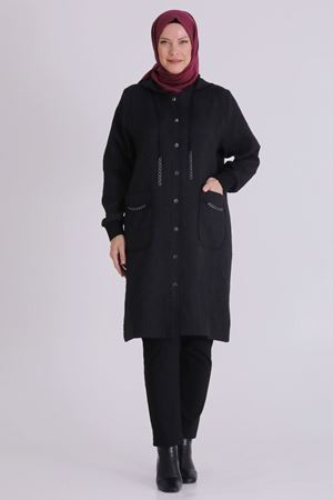 Büyük Beden Tesettür Kapitone Kap 2552 Siyah