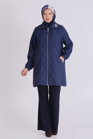 Büyük Beden Tesettür Kapitone Kap 2548 Lacivert