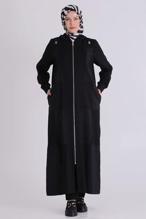 Büyük Beden Tesettür Ferace 28081 Siyah