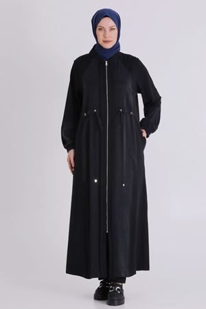 Büyük Beden Tesettür Ferace 28082 Siyah