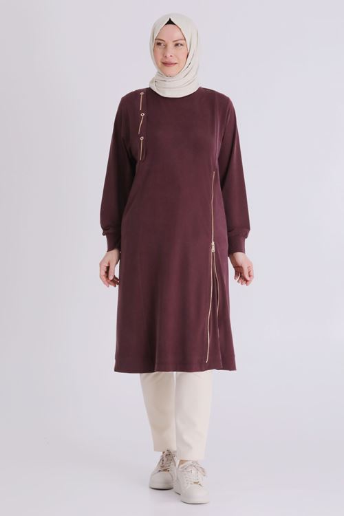 Büyük Beden Tesettür Tunik 20139 Vişne