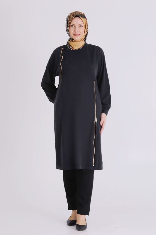 Büyük Beden Tesettür Tunik 20139 Siyah