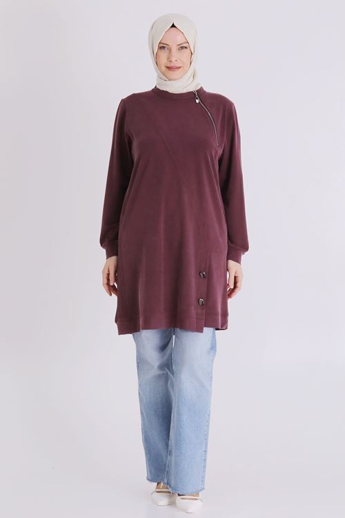 Büyük Beden Tesettür Tunik 20140 Vişne