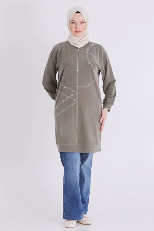 Büyük Beden Tesettür Tunik 20141 Haki