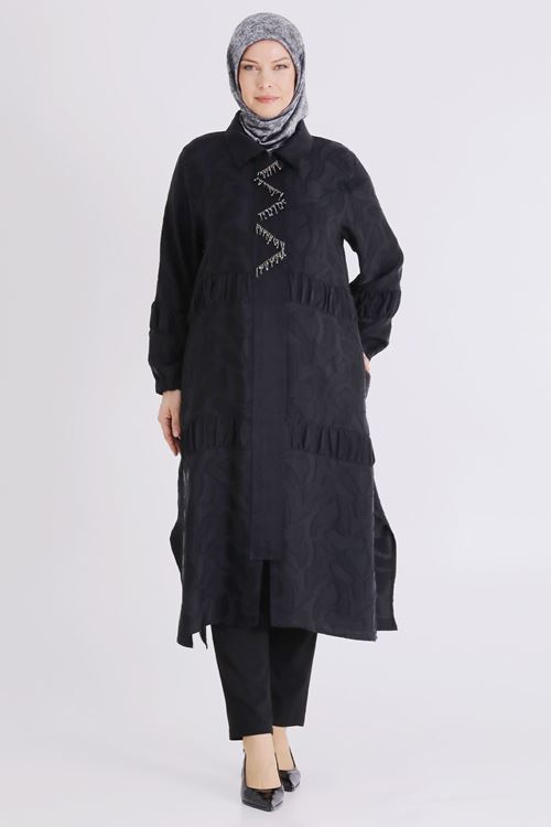 Büyük Beden Tesettür Kap 25145 Siyah