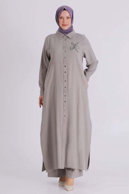 Büyük Beden Tesettür Pantolonlu Takım 3561 Küf