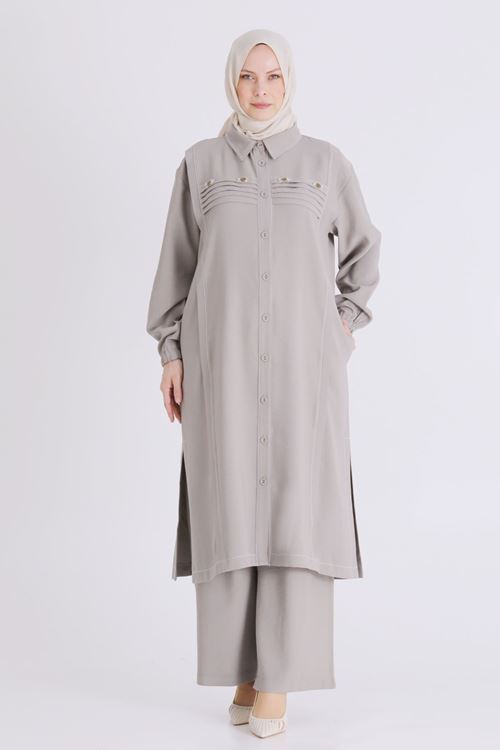 Büyük Beden Tesettür Pantolonlu Takım 3559 Küf