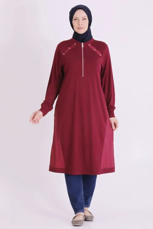 Büyük Beden Tesettür Tunik 2078 Bordo