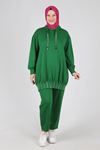 Büyük Beden Tesettür Baget Taşlı Pantolonlu Takım 35091 Benetton