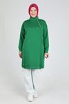 Büyük Beden Tesettür Fermuar Detaylı Tunik 20096 Benetton