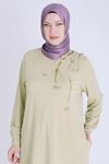 Büyük Beden Tesettür Örme Tunik 20121 Ihlamur