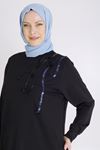 Büyük Beden Tesettür Örme Tunik 20121 Siyah