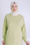 Büyük Beden Tesettür Örme Taşlı Tunik 20122 Ihlamur