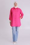 Büyük Beden Tesettür Oversize Tunik 2346 Fuşya