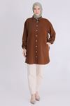 Büyük Beden Tesettür Oversize Tunik 2346 Tarçın