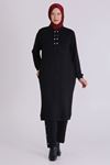 Büyük Beden Tesettür Pantolonlu Takım 3554 Siyah