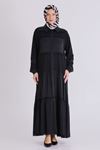 Büyük Beden Tesettür Elbise 75008 Siyah