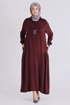 Büyük Beden Tesettür Elbise 75009 Bordo