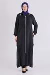 Büyük Beden Tesettür Cupro Ferace 28083 Siyah