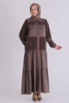 Büyük Beden Tesettür Elbise 75008 Kahve