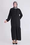 Büyük Beden Tesettür Elbise 7525 Siyah