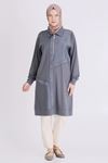 Büyük Beden Tesettür Tunik 2071 Kül Rengi