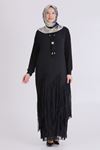 Büyük Beden Tesettür Elbise 7526 Siyah