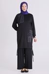 Büyük Beden Tesettür Pantolonlu Takım 3557 Siyah