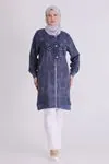 Büyük Beden Tesettür Kap 25149 Denim Mavi