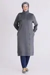 Büyük Beden Tesettür Tunik 2072 Kül Rengi