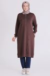 Büyük Beden Tesettür Tunik 2072 Kahve