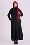 Büyük Beden Tesettür Elbise 7534 Siyah