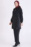 Büyük Beden Tesettür Pantolonlu Takım 3572 Siyah